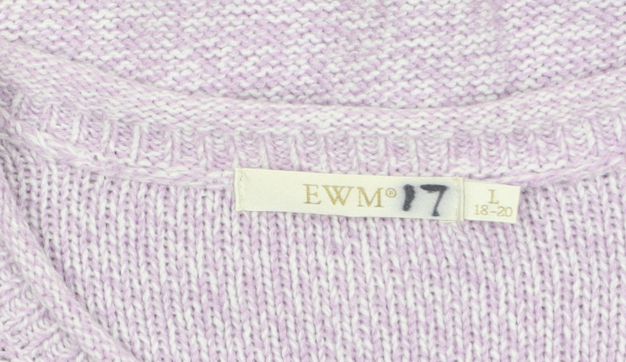 Womens UK Size 18 EWM Purple Cardigan Jumper