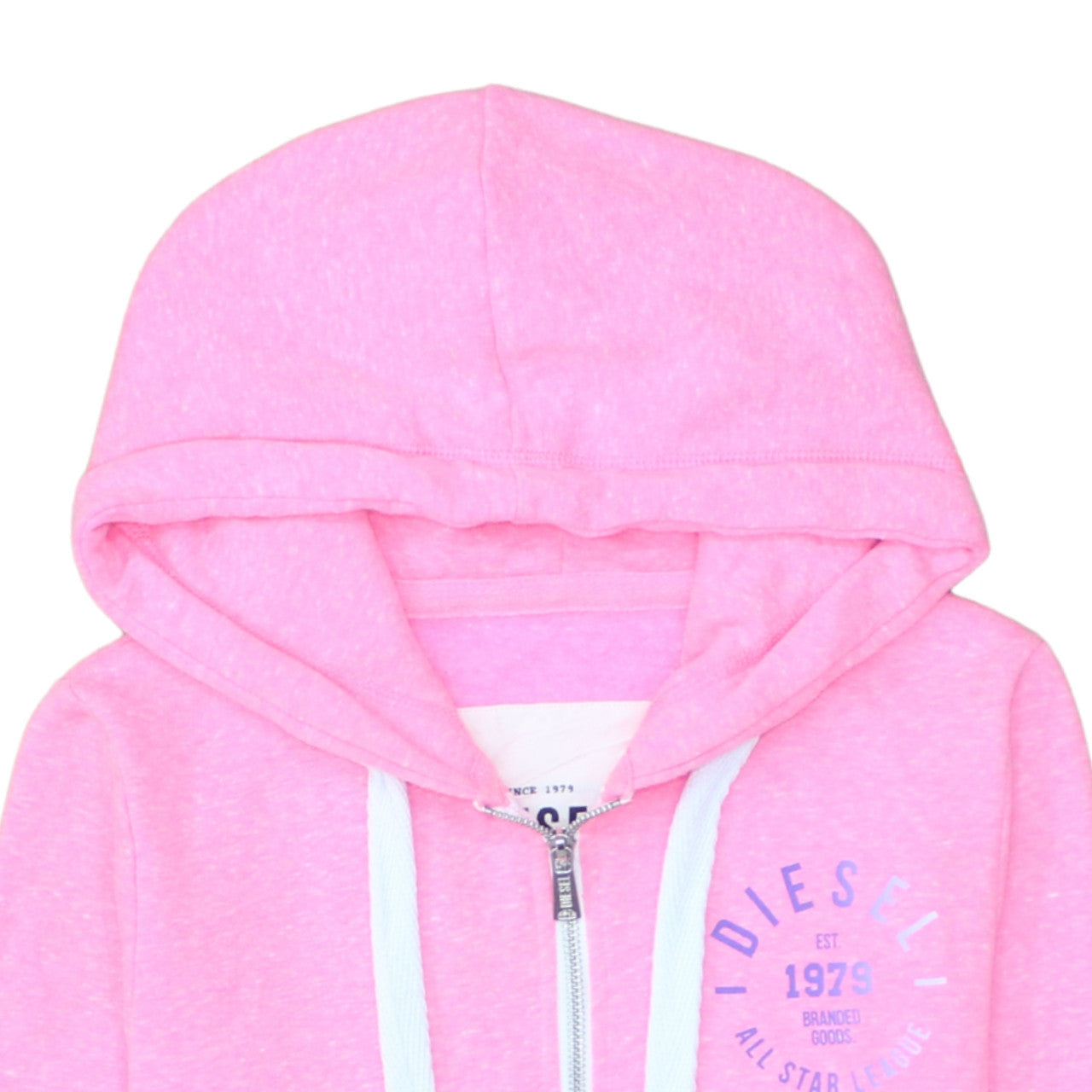 Womens UK Size S Diesel Pink Full Zip Hoodie