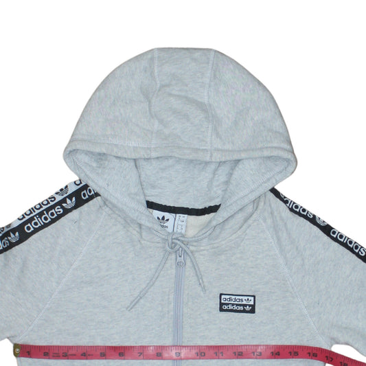 Womens UK Size 8 adidas Grey Full Zip Hoodie