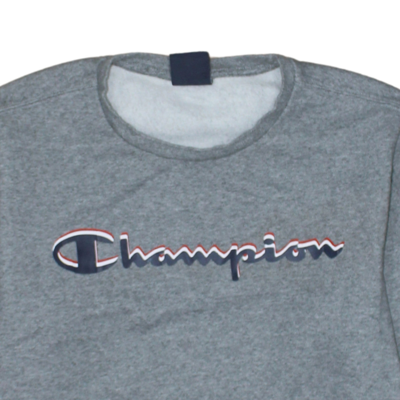 Additional view of Champion boys’ grey logo pullover sweatshirt xl 13-14 years fleece crew neck
