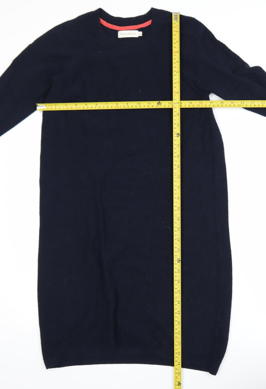 Paraphrase Women’s Black Wool Cotton Knit Jumper Dress Size 10