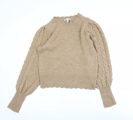 Womens UK Size 10 Friends Like These Beige Pullover Jumper
