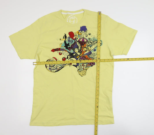 Mens UK Size XL Zara Yellow T-Shirt