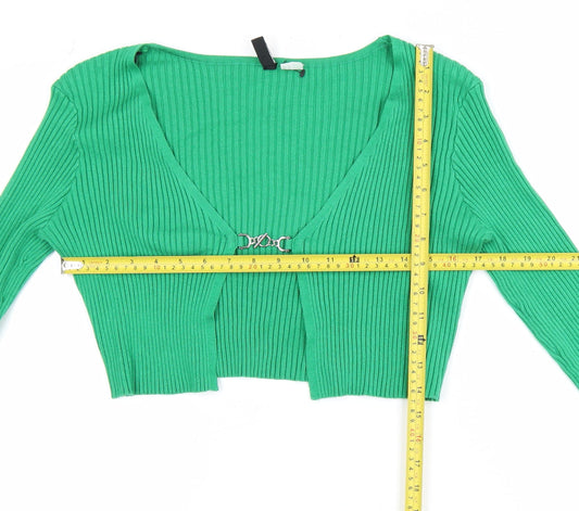 Womens UK Size 12 H&M Green Cardigan Jumper