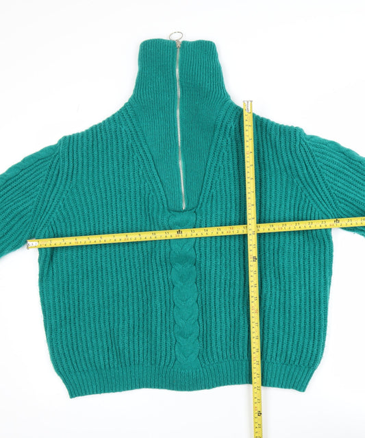 Womens UK Size M Feelhoo Green Full Zip Jumper