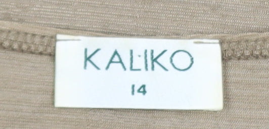 Womens UK Size 14 Kaliko Beige Basic Tank