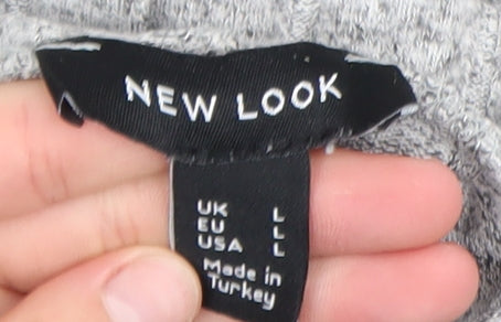 Womens UK Size L New Look Grey Basic Blouse