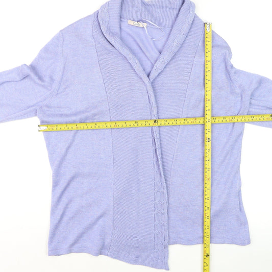Marks and Spencer Women Purple Size 18 Open Knit Cardigan