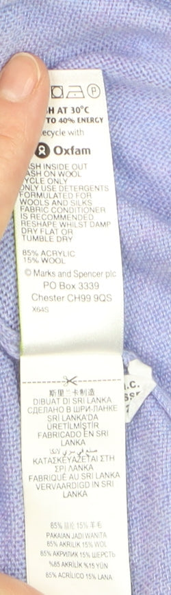 Marks and Spencer Women Purple Size 18 Open Knit Cardigan