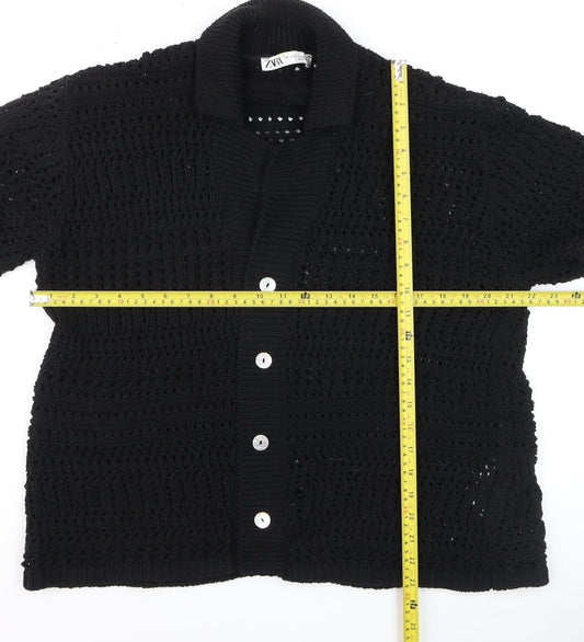 Womens UK Size S Zara Black Cardigan Jumper