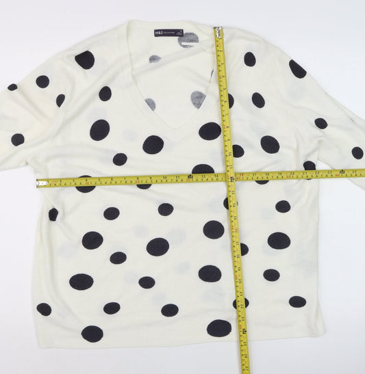 Womens UK Size 18 Marks and Spencer White Pullover Jumper