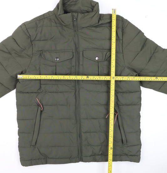 Mens UK Size M Avenue Green Puffer Jacket