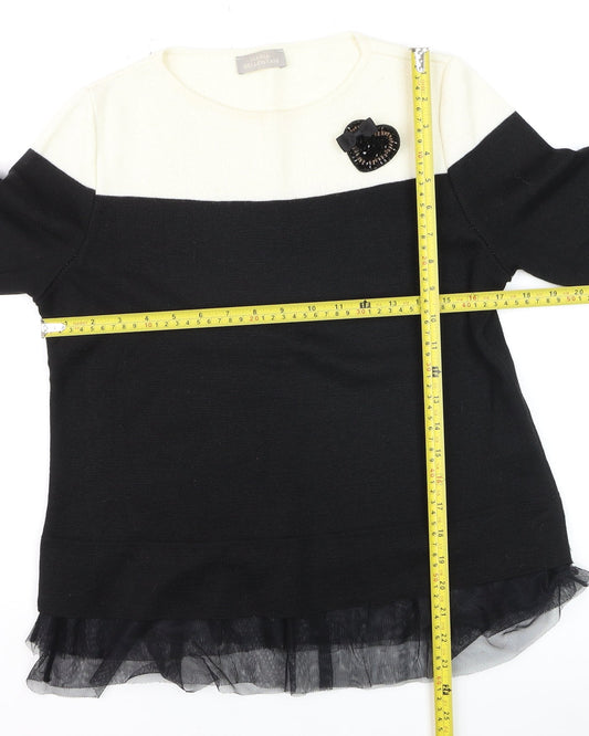 Womens UK Size 10 Maria Bellentani Black Pullover Jumper