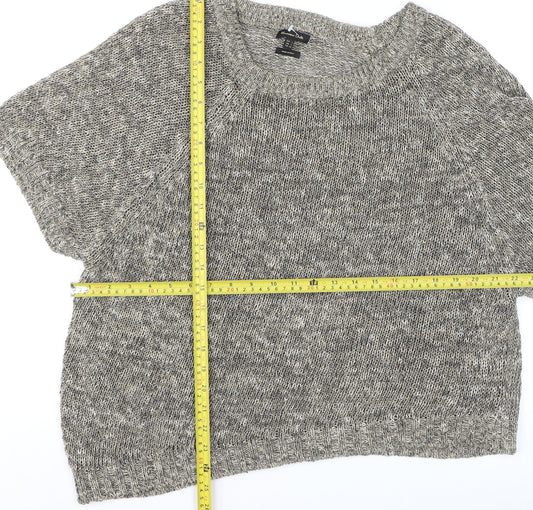 Womens UK Size L Massimo Dutti Grey Basic Blouse