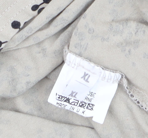Womens UK Size XL BASSINI Beige Basic T-Shirt
