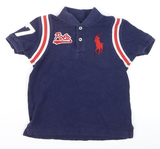 Boys UK Size 4 Years Ralph Lauren Blue Basic Polo