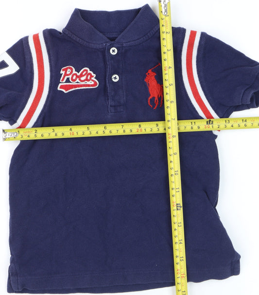Boys UK Size 4 Years Ralph Lauren Blue Basic Polo
