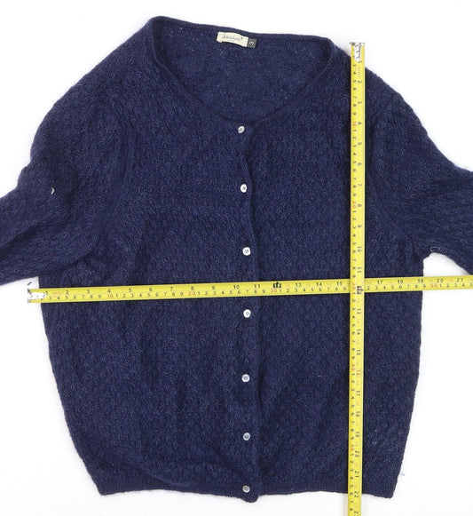 Womens UK Size 12 Somewhere Paris Blue Cardigan Jumper