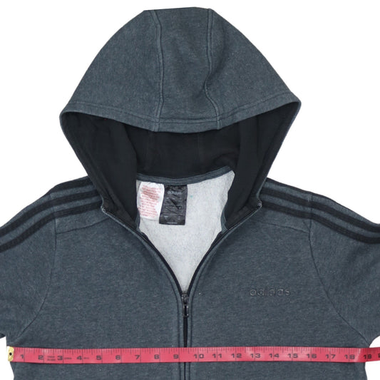Adidas Boys Grey Full Zip Fleece Hoodie Size 13-14 Years