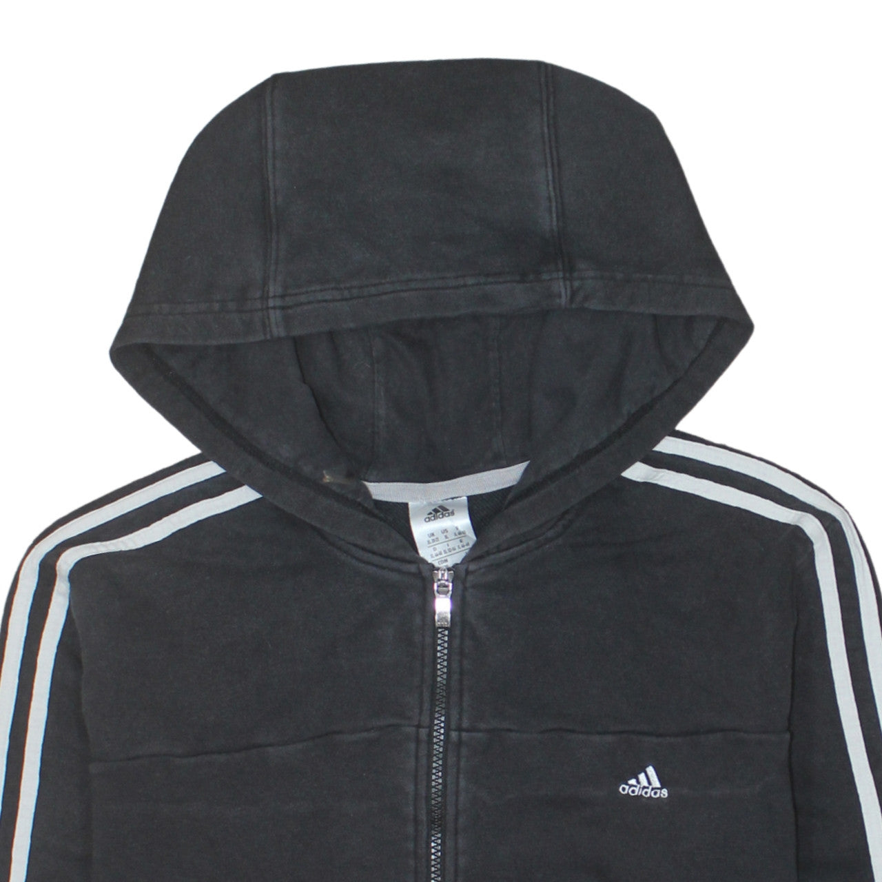 Womens UK Size XL adidas Black Full Zip Hoodie
