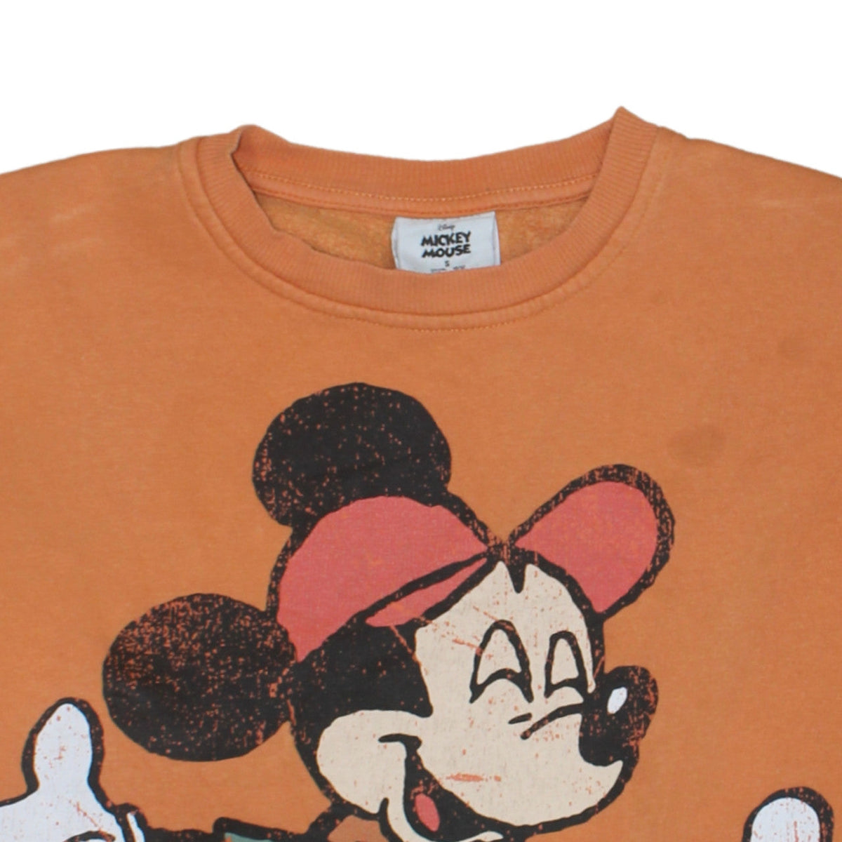Additional view of Disney Mickey Mouse Orange Sweatshirt Women S 10/12 Cotton Blend Crew Neck