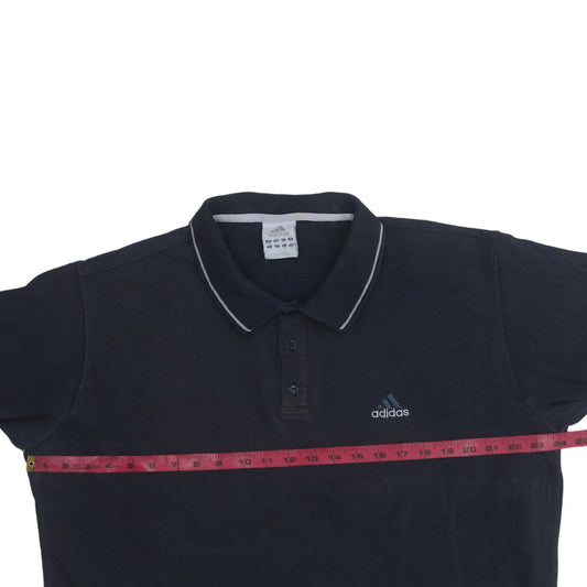 Adidas Men's Black Cotton Blend Polo Shirt Size L Regular Fit
