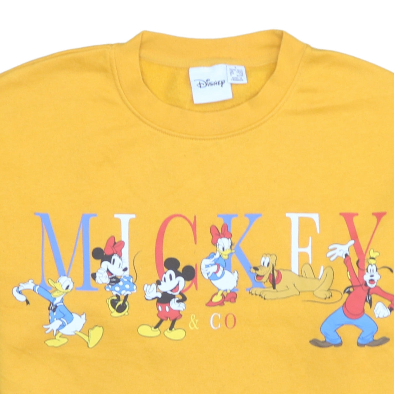 Womens UK Size S Disney Yellow Pullover Sweatshirt
