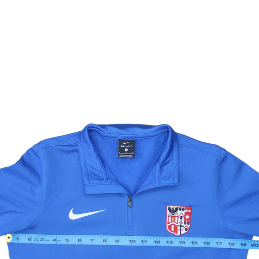 Mens UK Size S Nike Blue 1/4 Zip Sweatshirt
