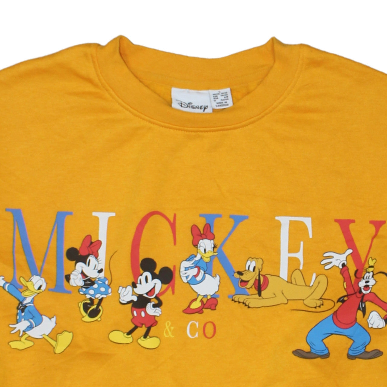 Womens UK Size 10/12 Disney Yellow Pullover Sweatshirt