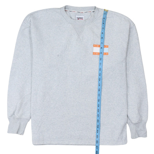 Mens UK Size M Tommy Jeans Grey Pullover Sweatshirt