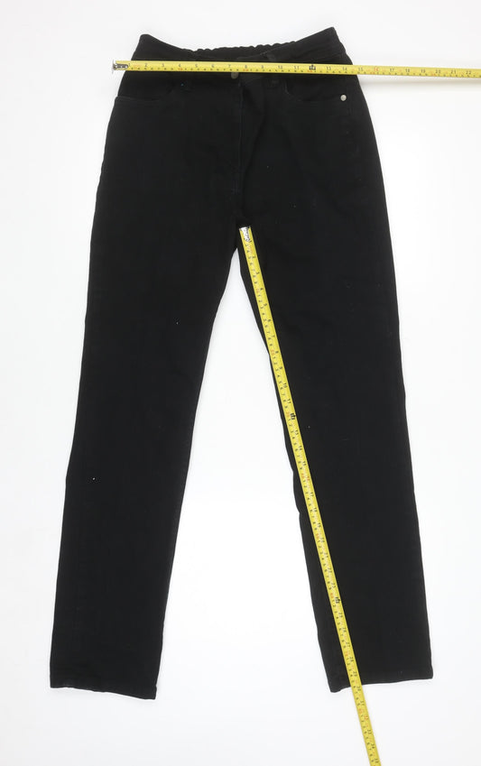 Womens UK Size 12 Anthology Regular Fit Casual Workwear Black Trousers