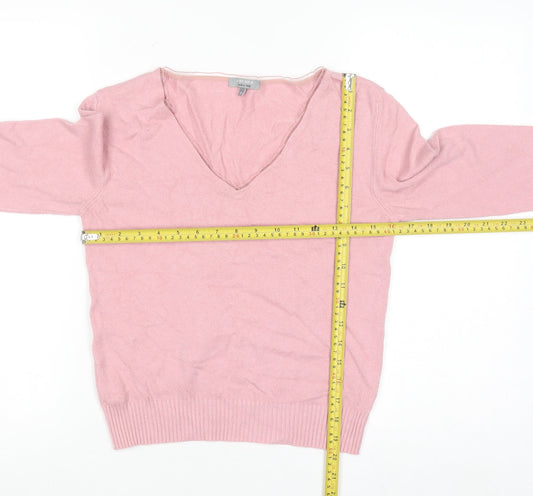 Marks and Spencer Per Una Pink V-Neck Women’s Jumper Size 14