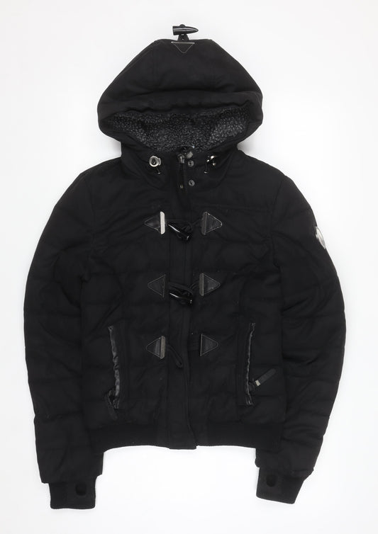 Womens UK Size 8 Superdry Black Puffer Jacket