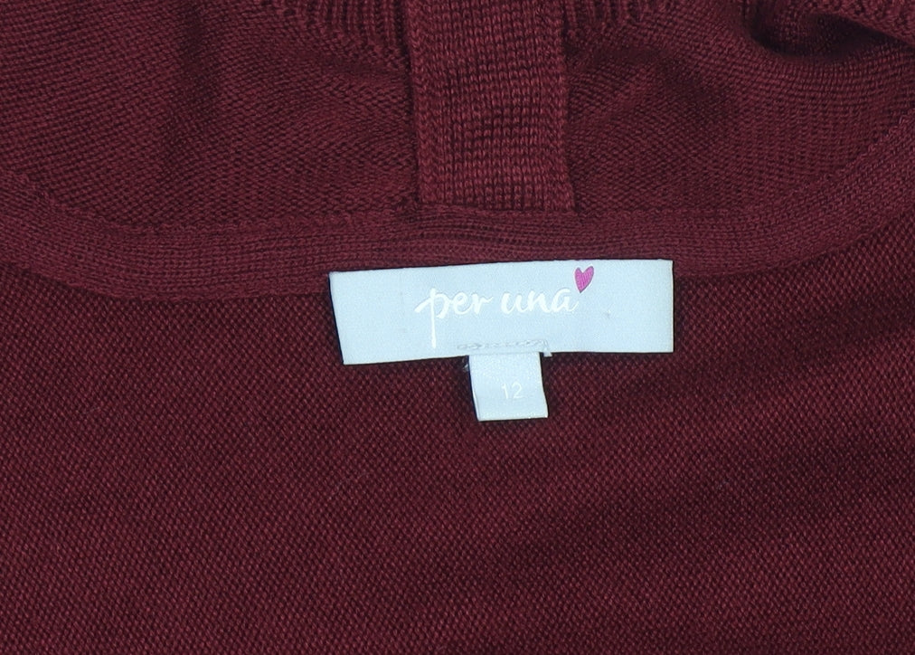 Womens UK Size 12 Marks and Spencer Red Cardigan Jumper