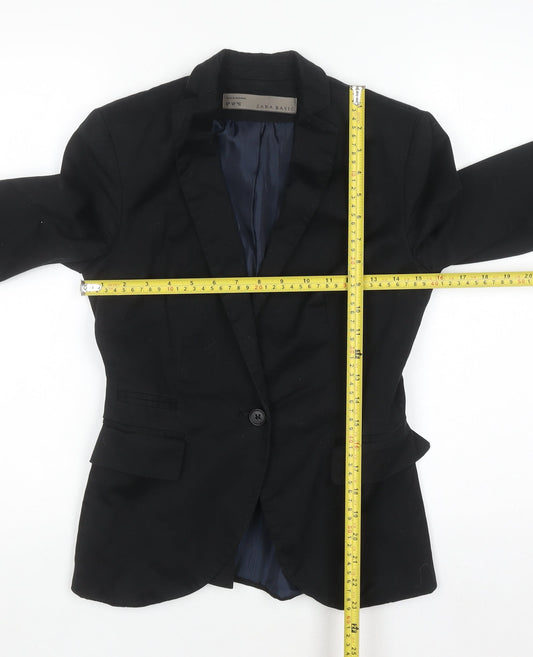 Womens UK Size XS Zara Regular Black Blazer