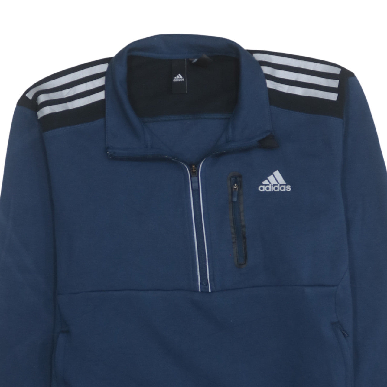 Mens UK Size S adidas Blue 1/2 Zip Sweatshirt