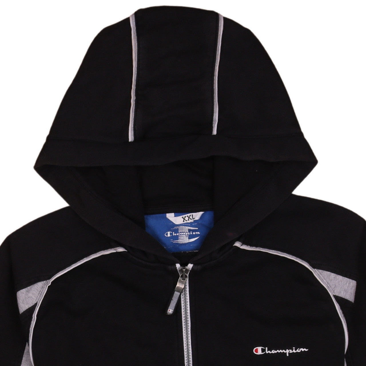Mens UK Size 2XL Champion Black Full Zip Hoodie