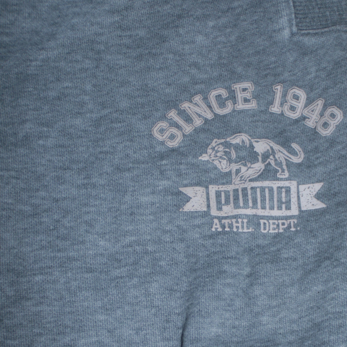 Additional view of Puma men’s grey jogger sweatpants s elastic waist logo tapered leg