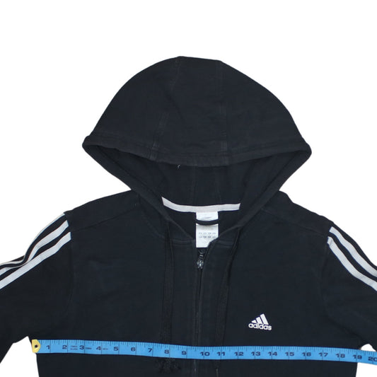 Womens UK Size 16 adidas Black Full Zip Hoodie