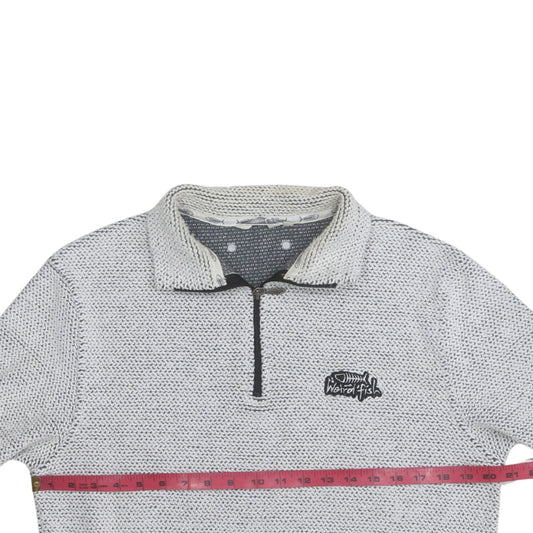 Mens UK Size S Weird Fish Grey 1/2 Zip Sweatshirt