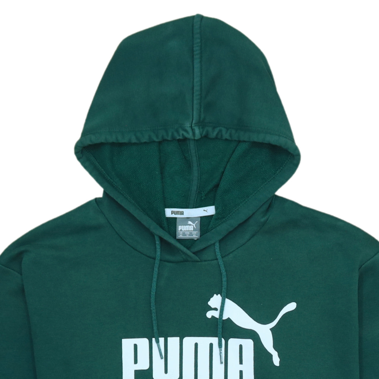 Womens UK Size XS PUMA Green Pullover Hoodie