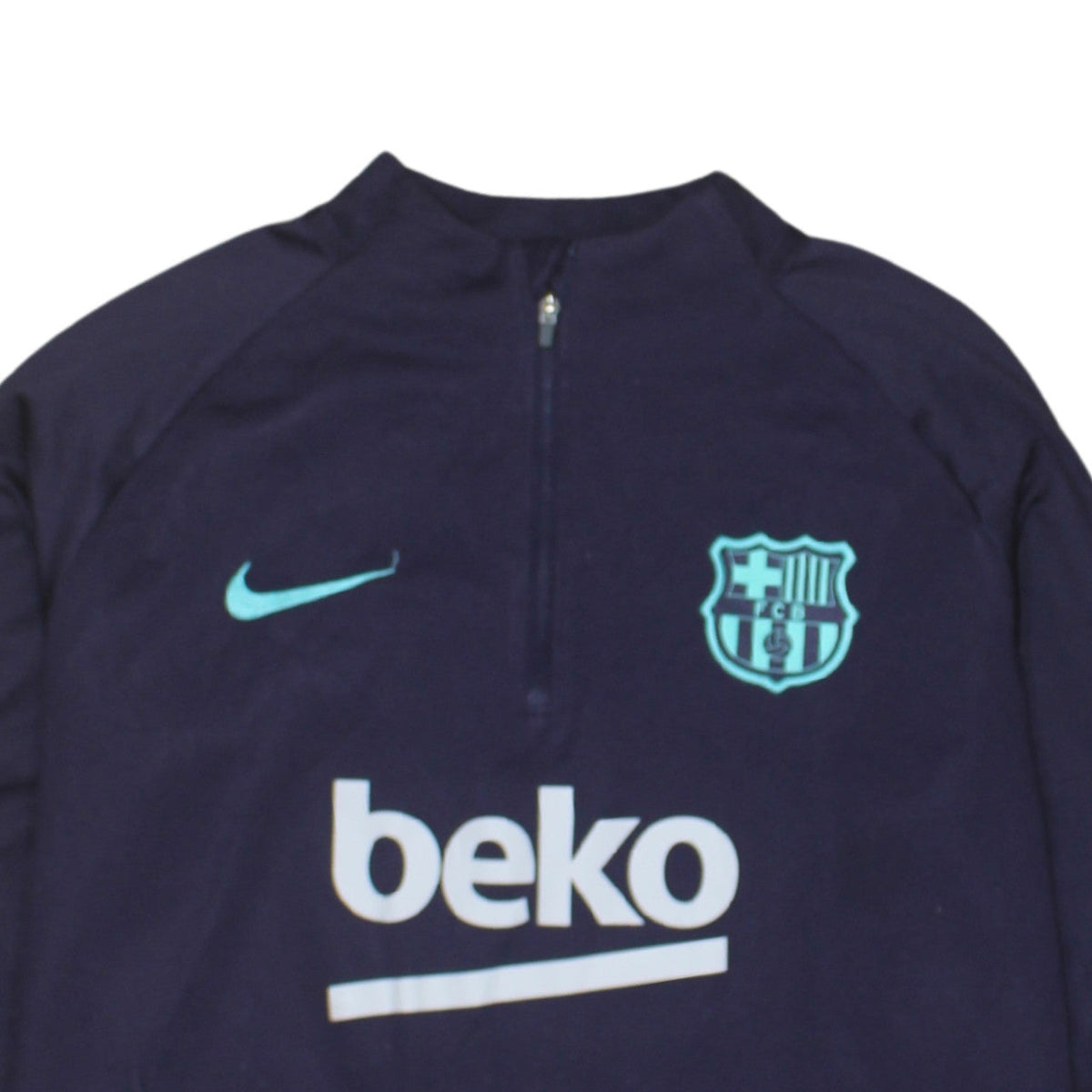 Additional view of Nike boys’ fc barcelona navy blue dri-fit 1/4 zip sweatshirt xl 13-15 yrs
