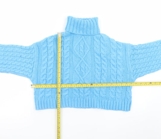 Womens UK Size 8 Bershka Blue Pullover Jumper
