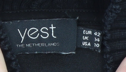 Womens UK Size 14 Yest Black Pullover Sweatshirt