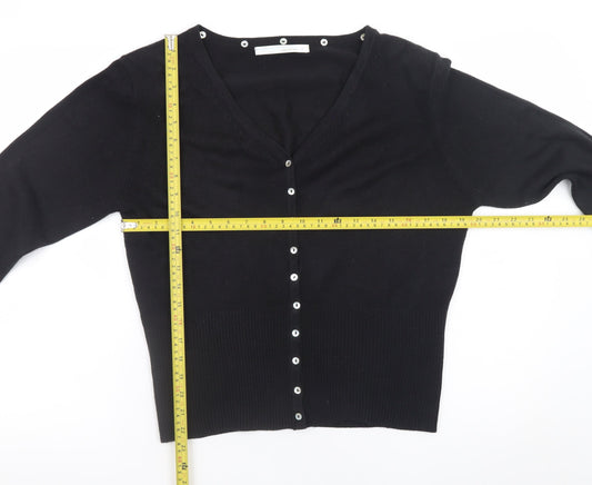 Womens UK Size 14 AMARANTO Black Cardigan Jumper