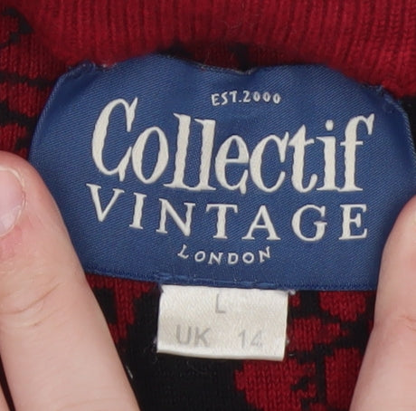 Womens UK Size 14 Collectif Vintage Bodycon Dress