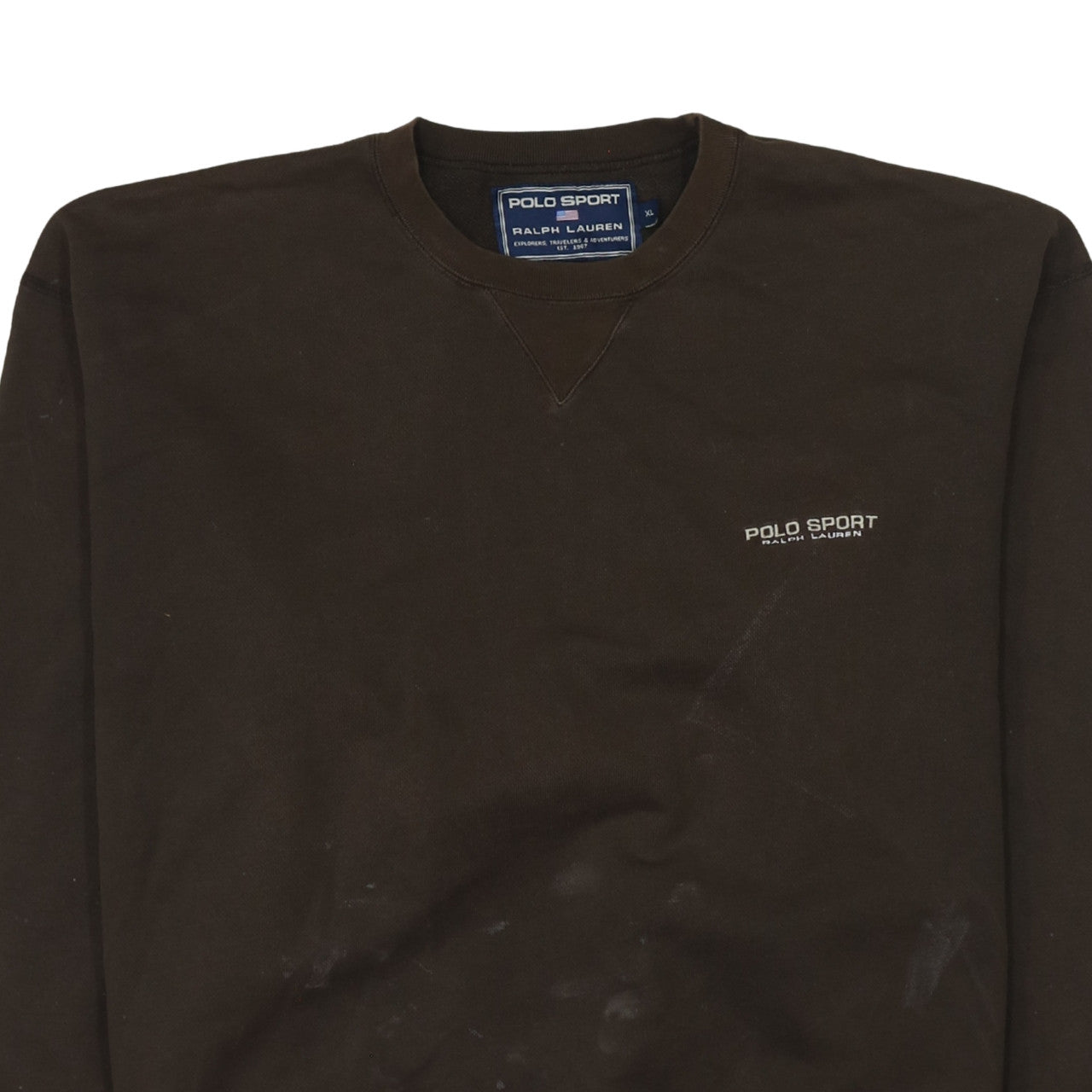 Mens UK Size XL Polo Sport Ralph Lauren Brown Pullover Sweatshirt