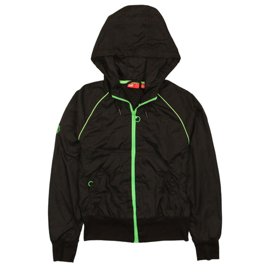 Womens UK Size 10 PUMA Black Windbreaker Coat