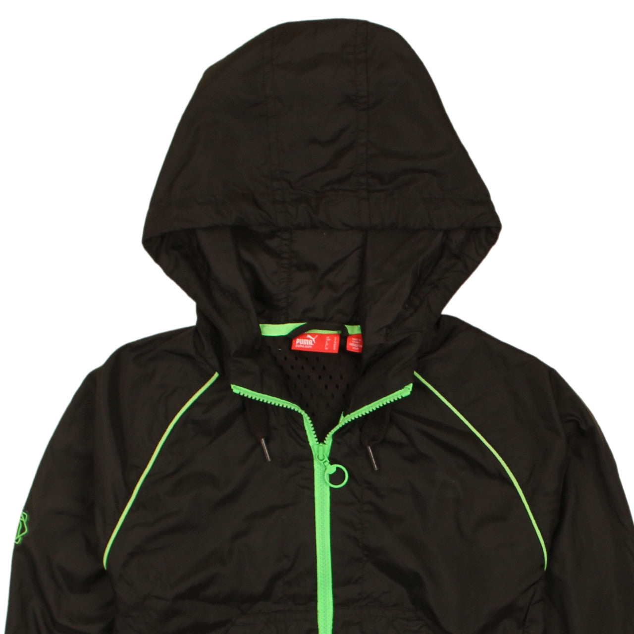 Womens UK Size 10 PUMA Black Windbreaker Coat