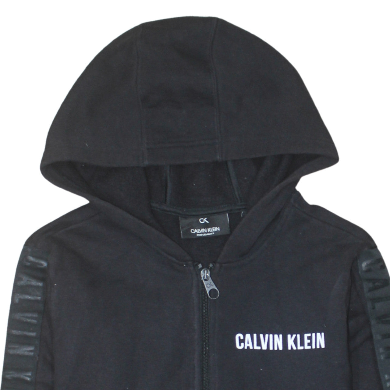 Mens UK Size S Calvin Klein Black Full Zip Hoodie